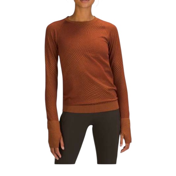 Lululemon Rest Less Pullover In Grid Warp Date Brown / Desert Sun - Picture 1 of 6